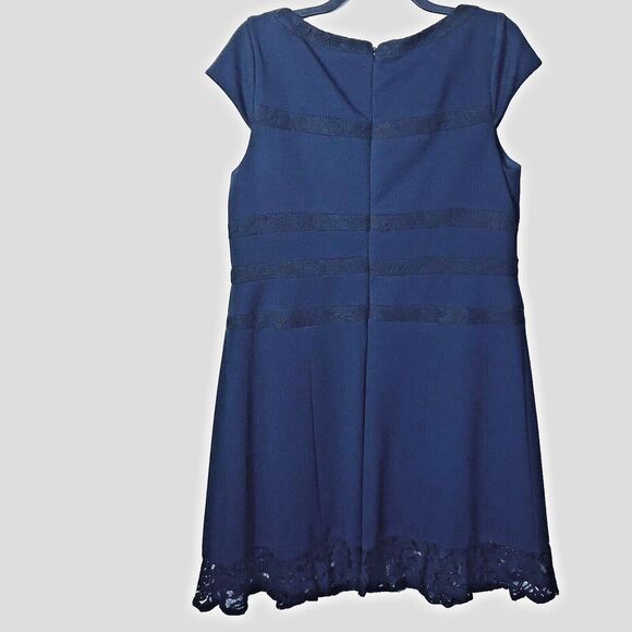 Adrianna Papell Women's Navy Blue Knee Length Cap Sleeve‎ Dress Size 18W - Picture 2 of 8